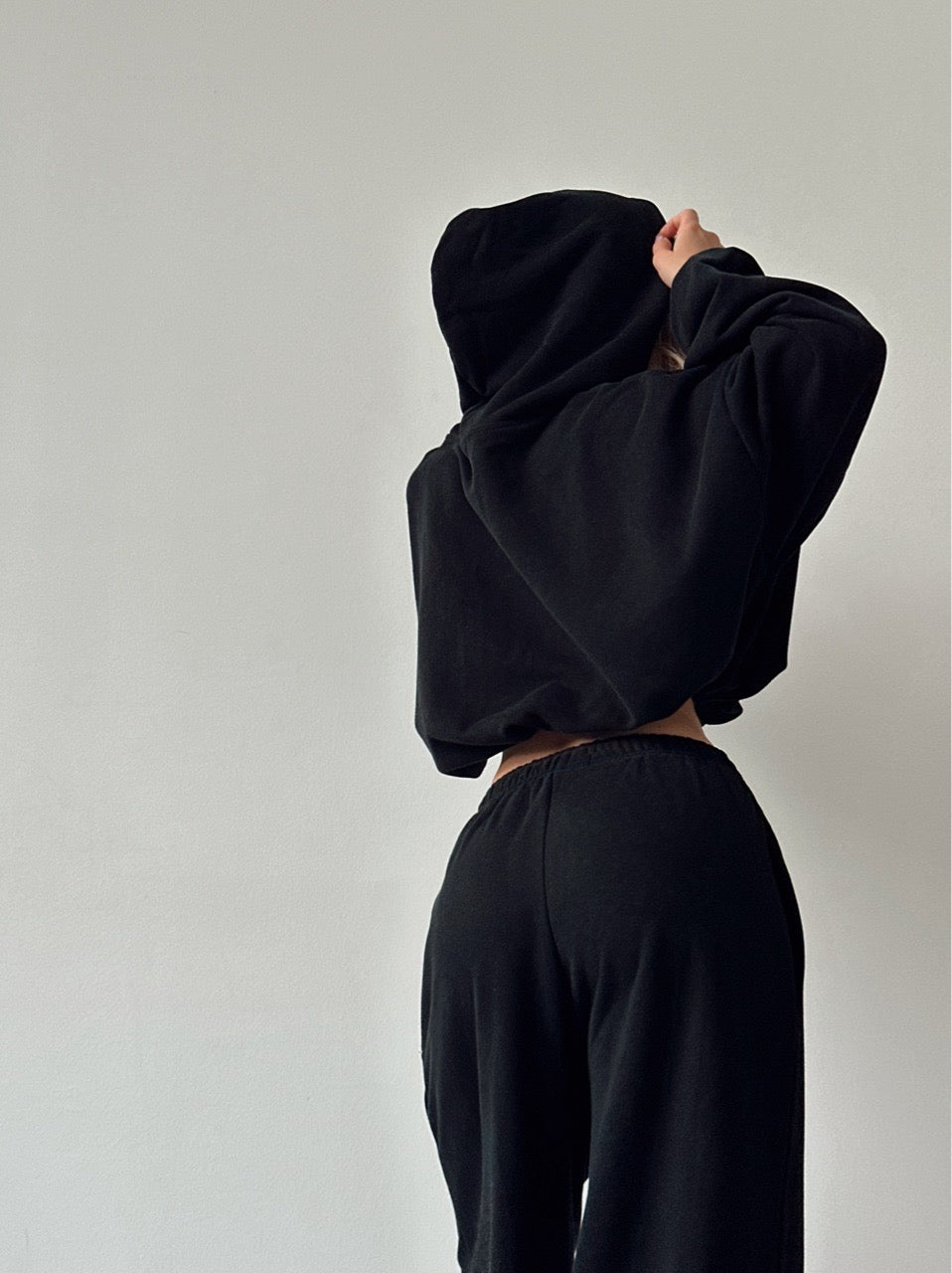 BAGGY Tracksuit — Zip Hoodie & Wide Pants — Black