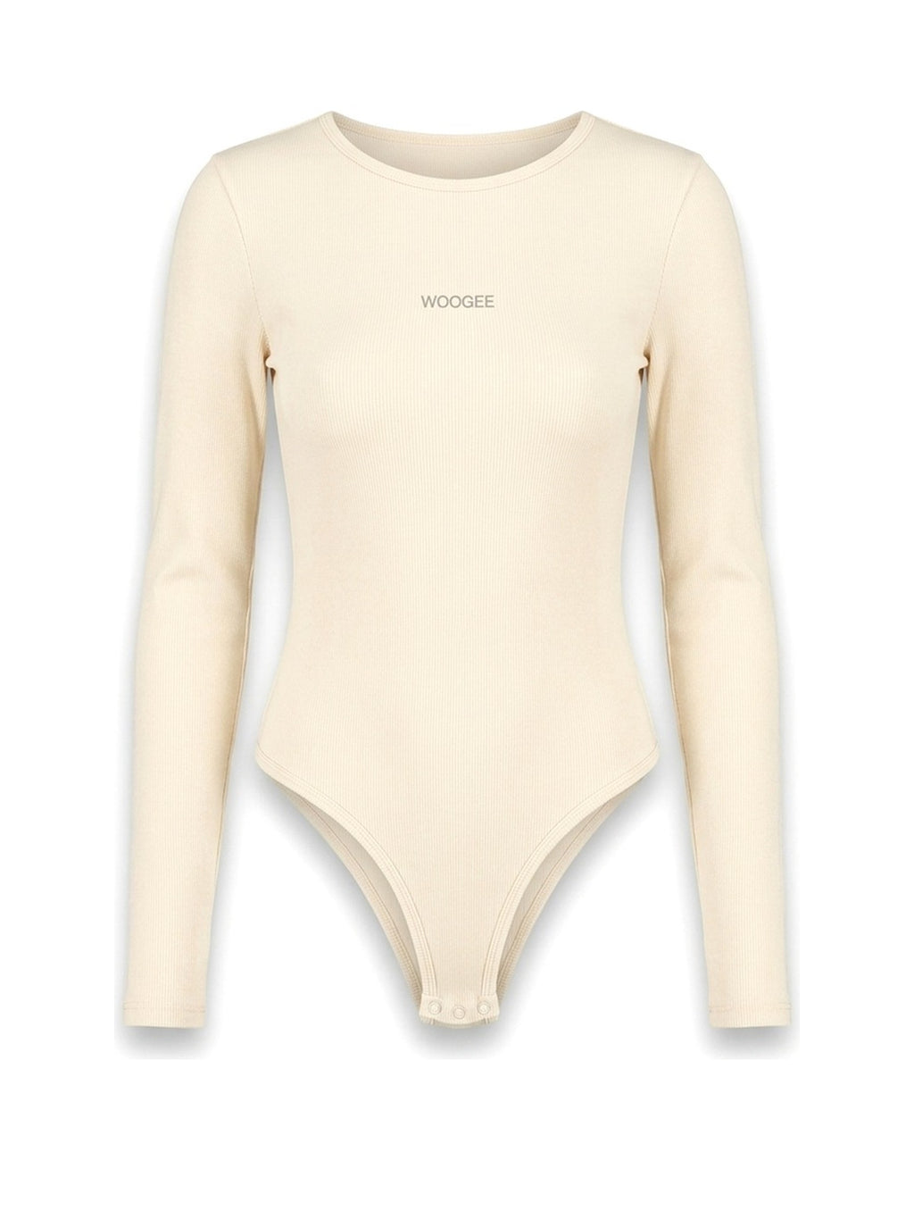 Bodysuit with Sleeves "LOUNGE light" — Cream — WOOGEE