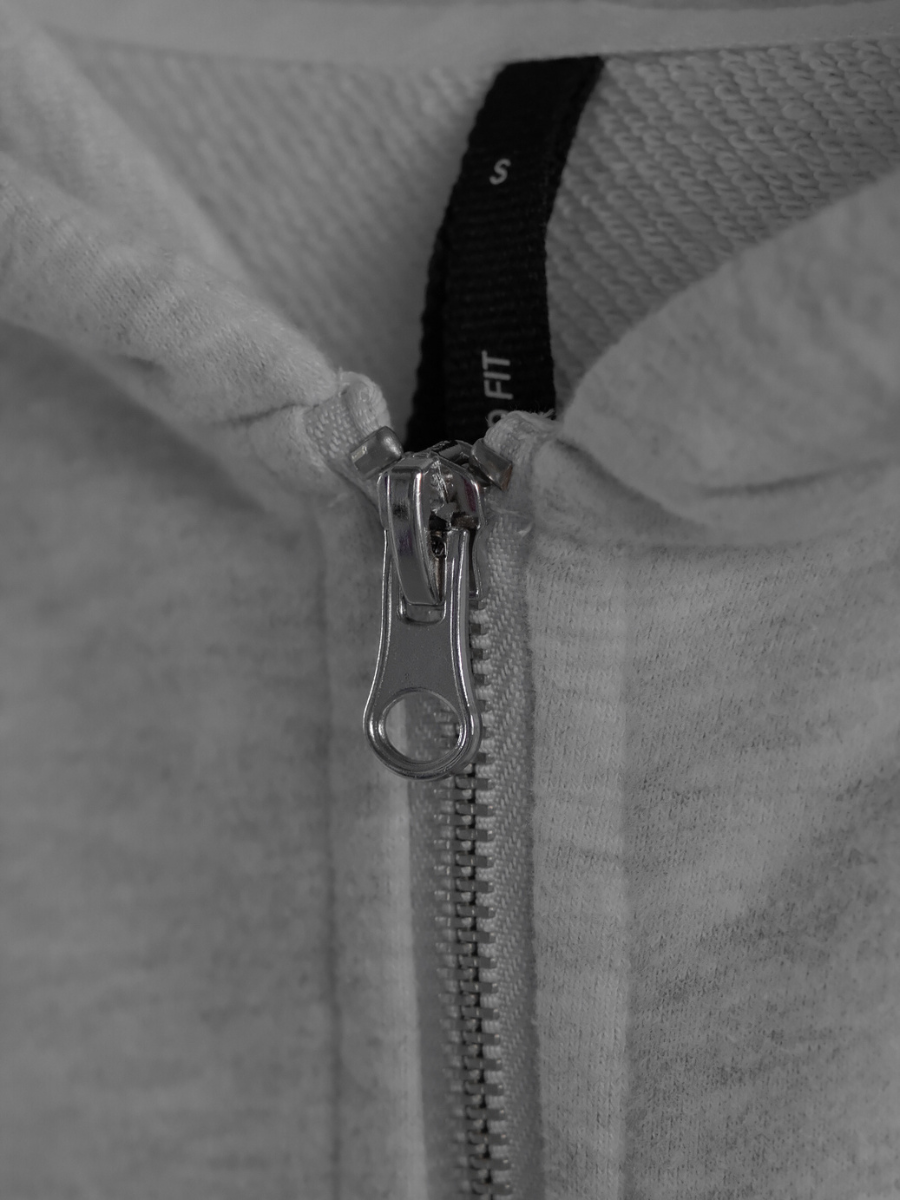 Hoodie UNISEX ZIP — Grey Melange