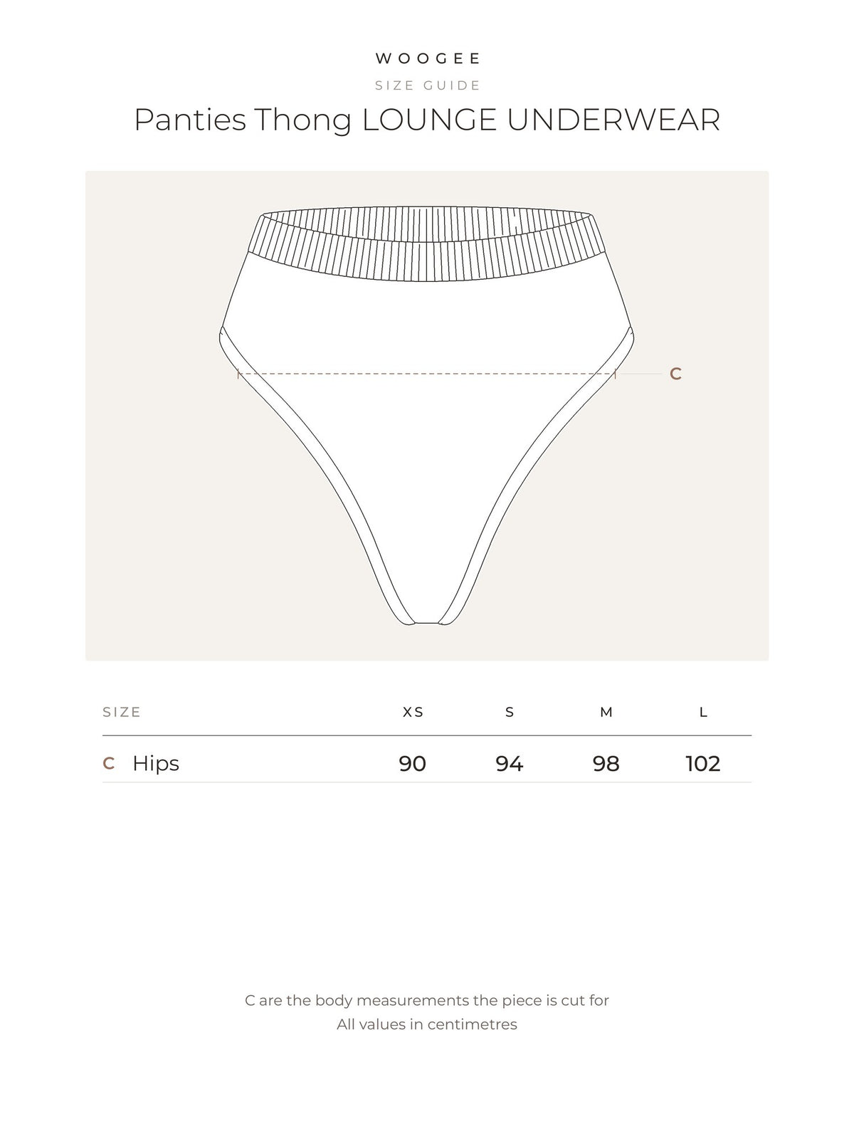 Size & fit — Milk — Nude — WOOGEE