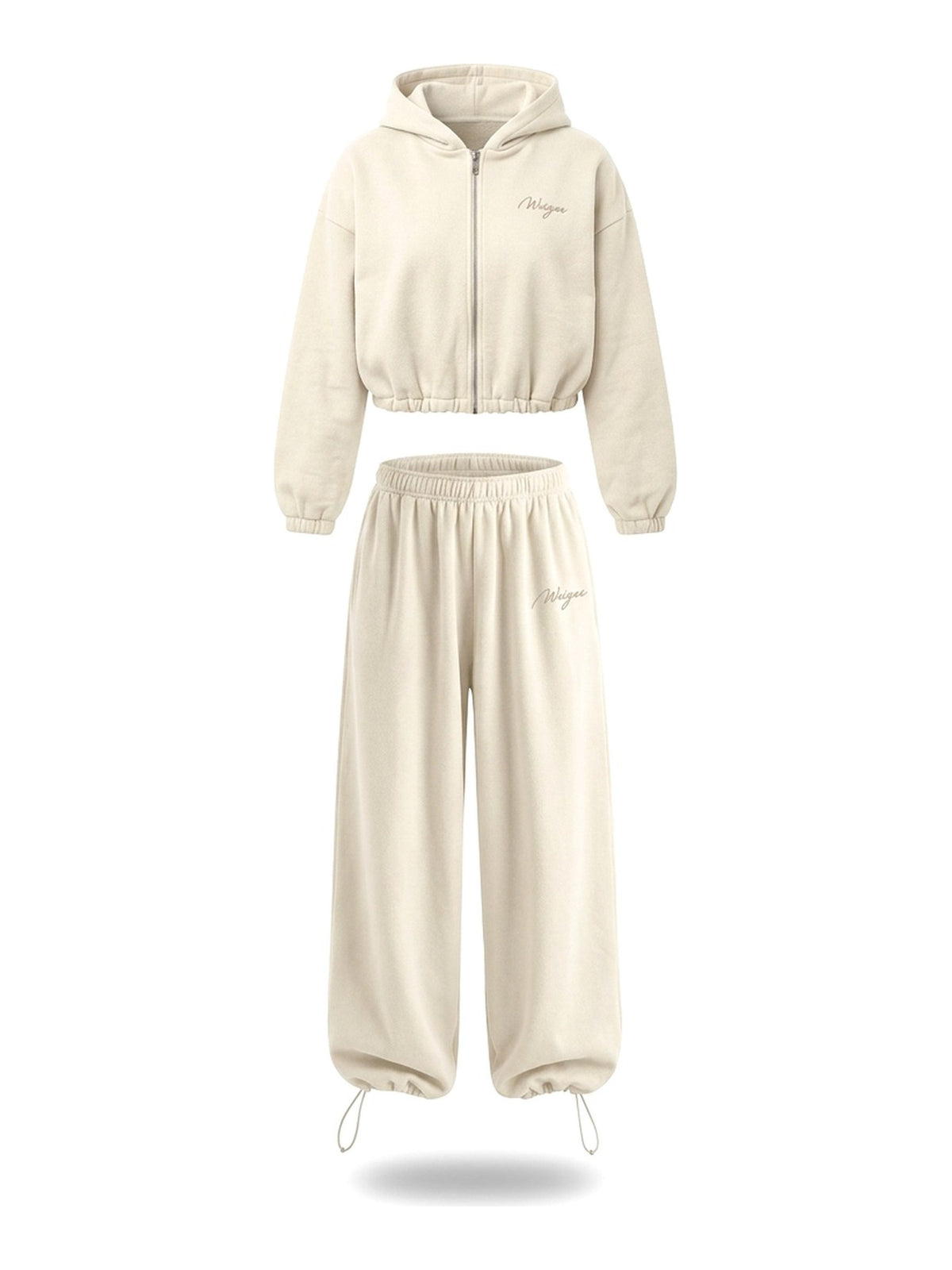 Set BAGGY — Zip-Hoodie & weite Hose · Cream