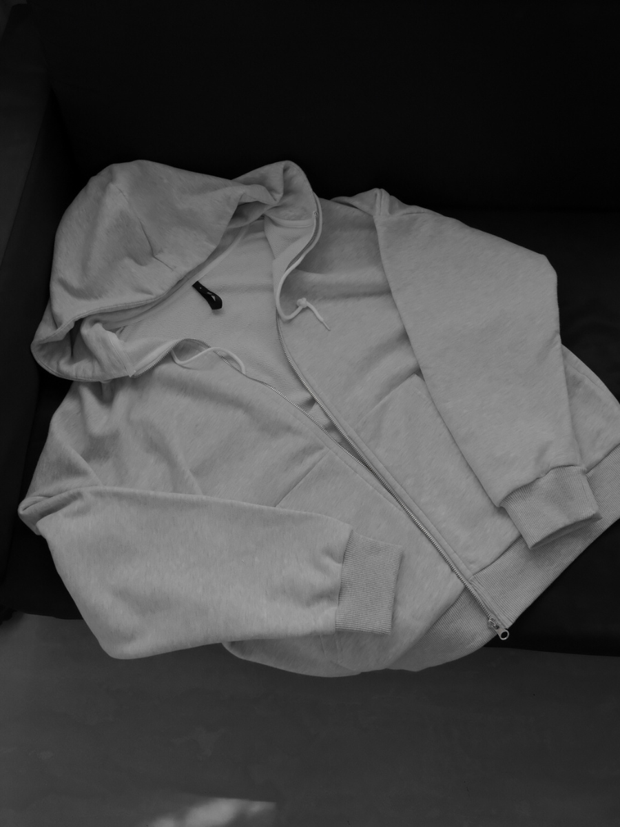 Hoodie UNISEX ZIP — Grey Melange