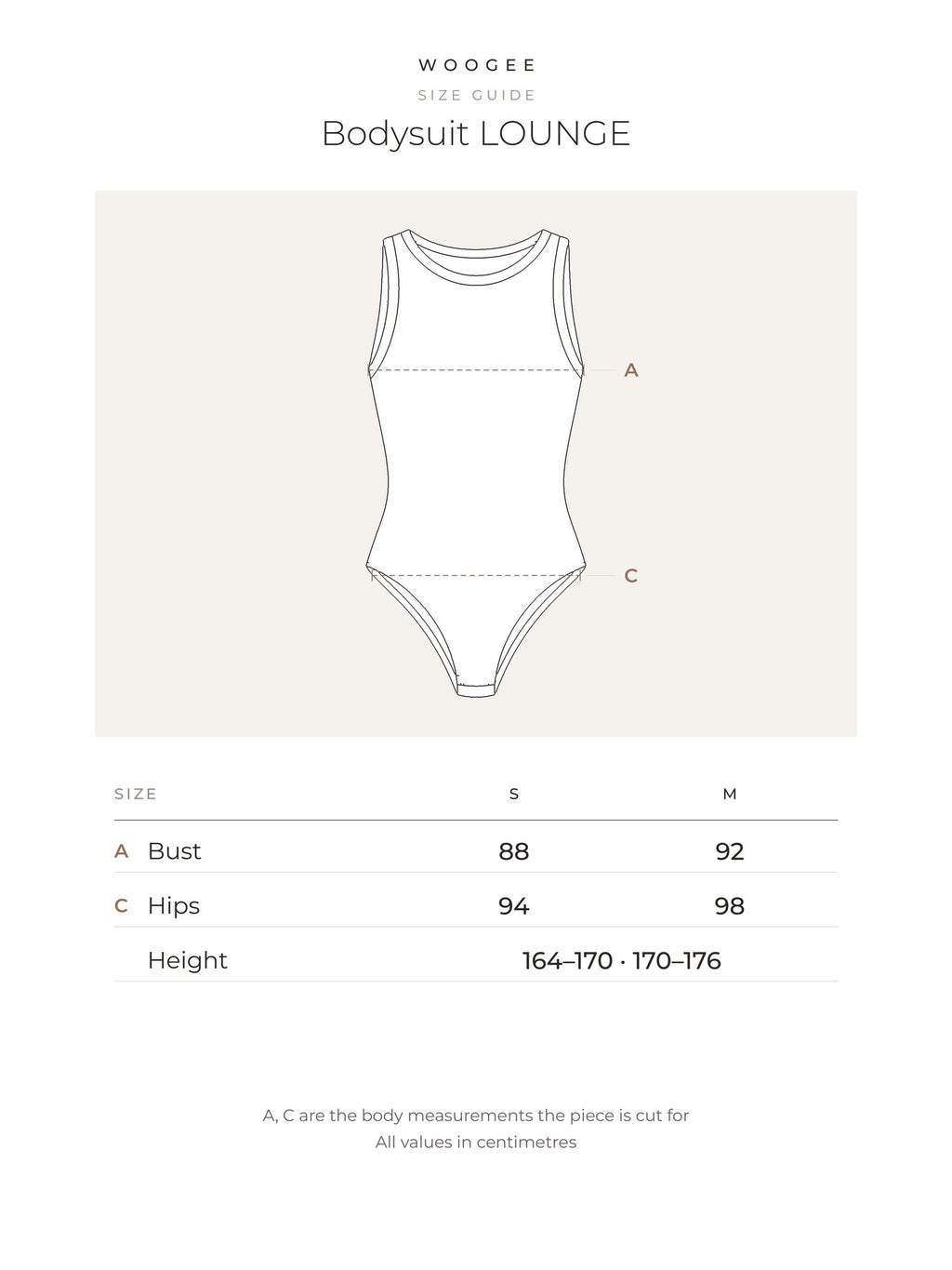 Size & fit — Cream — Nude — WOOGEE