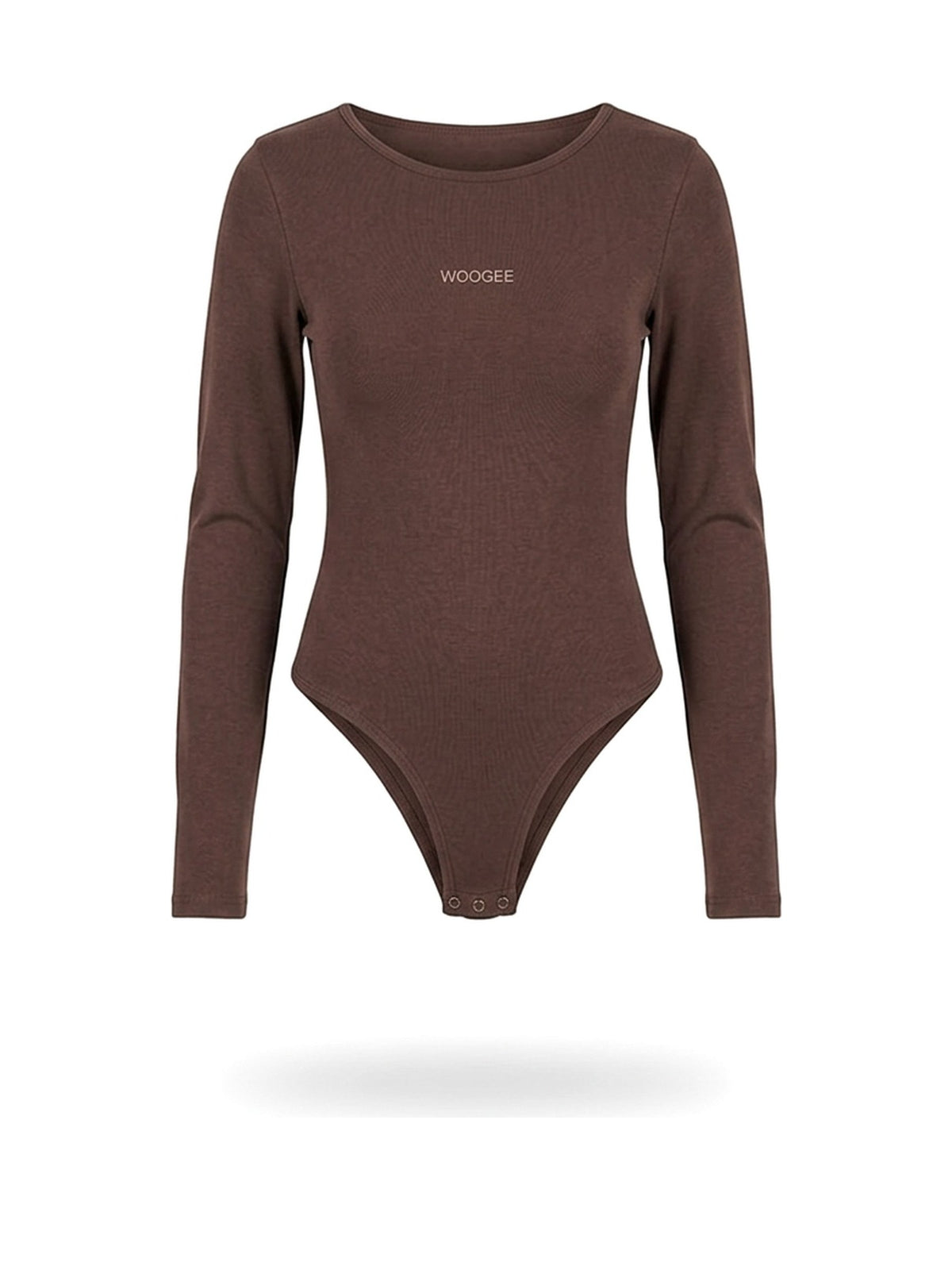 Bodysuit with Sleeves "LOUNGE light" — Chocolate — WOOGEE