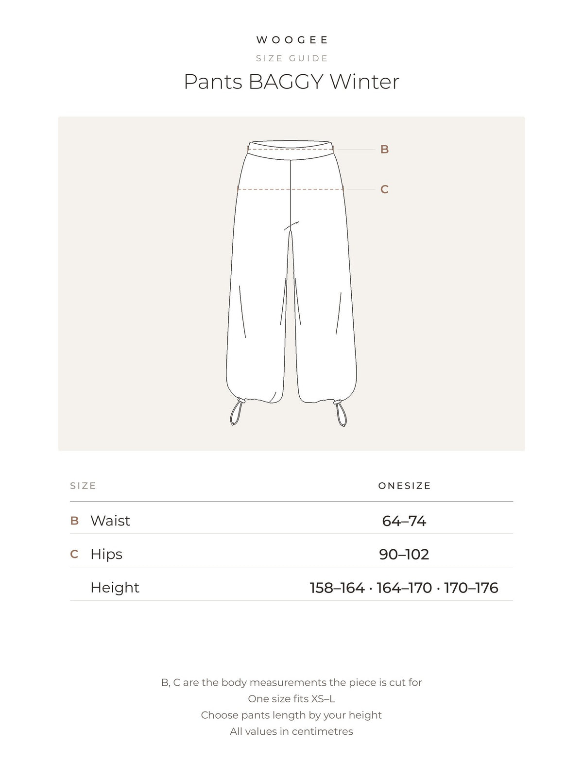 Size & fit — Grey Melange — Cream — Black — Chocolate — WOOGEE