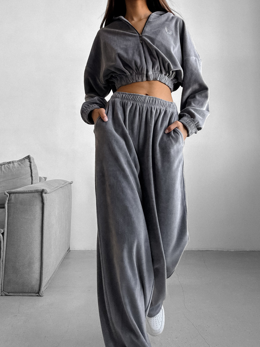 Hoodie ZIP SOFTNESS — Ash