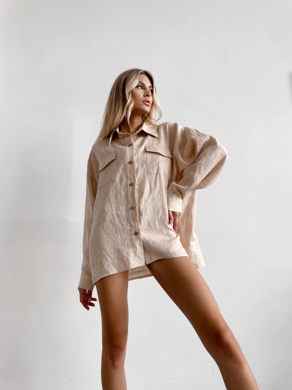 Shirt LINEN — Beige