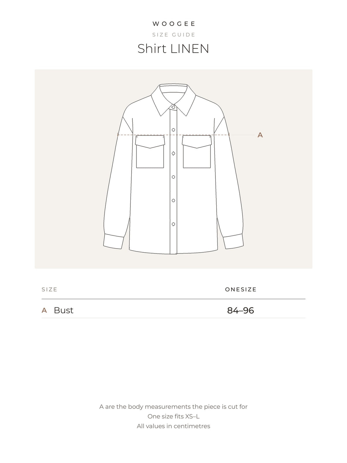 Size & fit — Beige — Green — Milky — WOOGEE