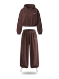 BAGGY Tracksuit — Zip Hoodie & Wide Pants — Chocolate — WOOGEE