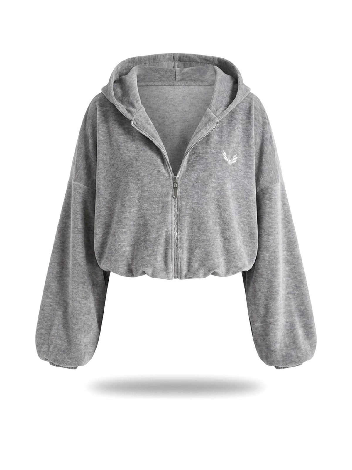Hoodie BAGGY VELOURS — Marl Grey