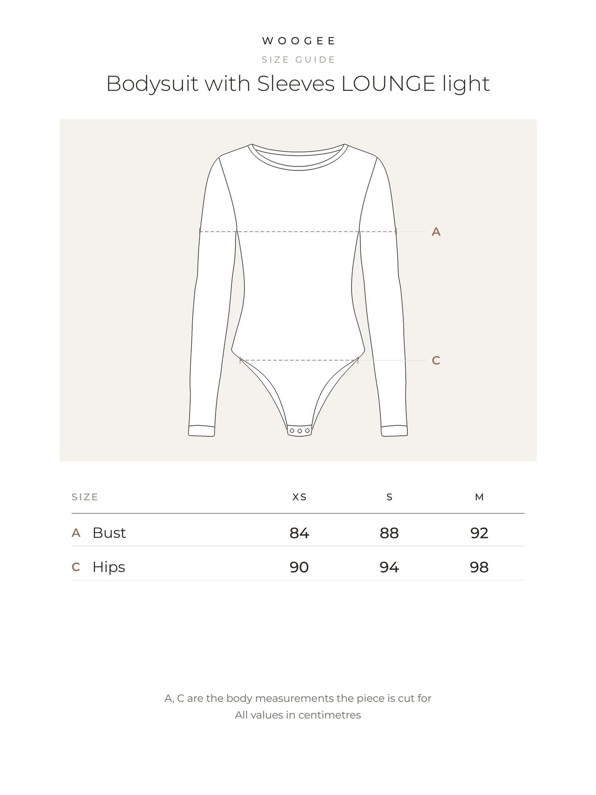 Size & fit — Grey Melange — Cream — Black — Chocolate — WOOGEE