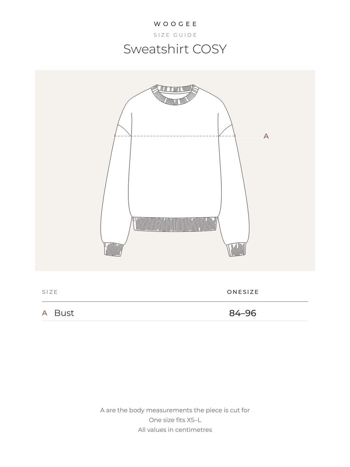 Size & fit — Graphite — Grey Melange — Cream — Milk — Nude — Ash — WOOGEE