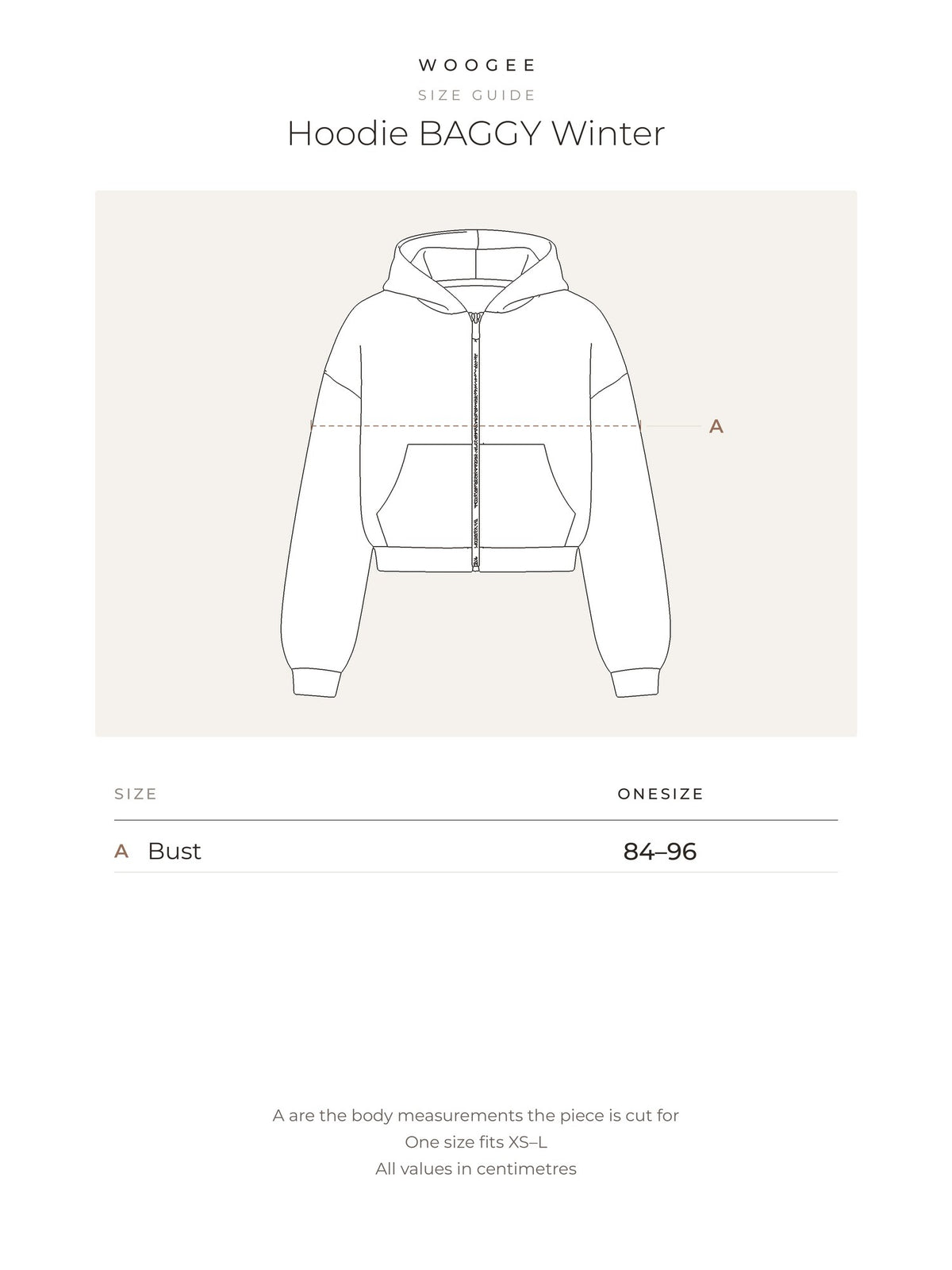 Size & fit — Grey Melange — Cream — Black — Chocolate — WOOGEE