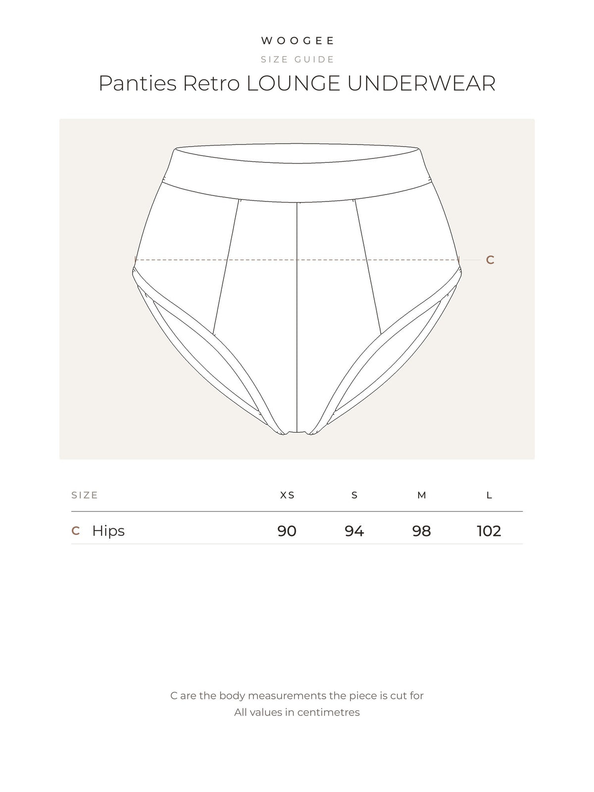 Size & fit — Milk — Nude — WOOGEE