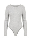Bodysuit with Sleeves "LOUNGE light" — Grey Melange