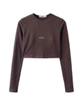 Crop Longsleeve LOUNGE — Chocolate