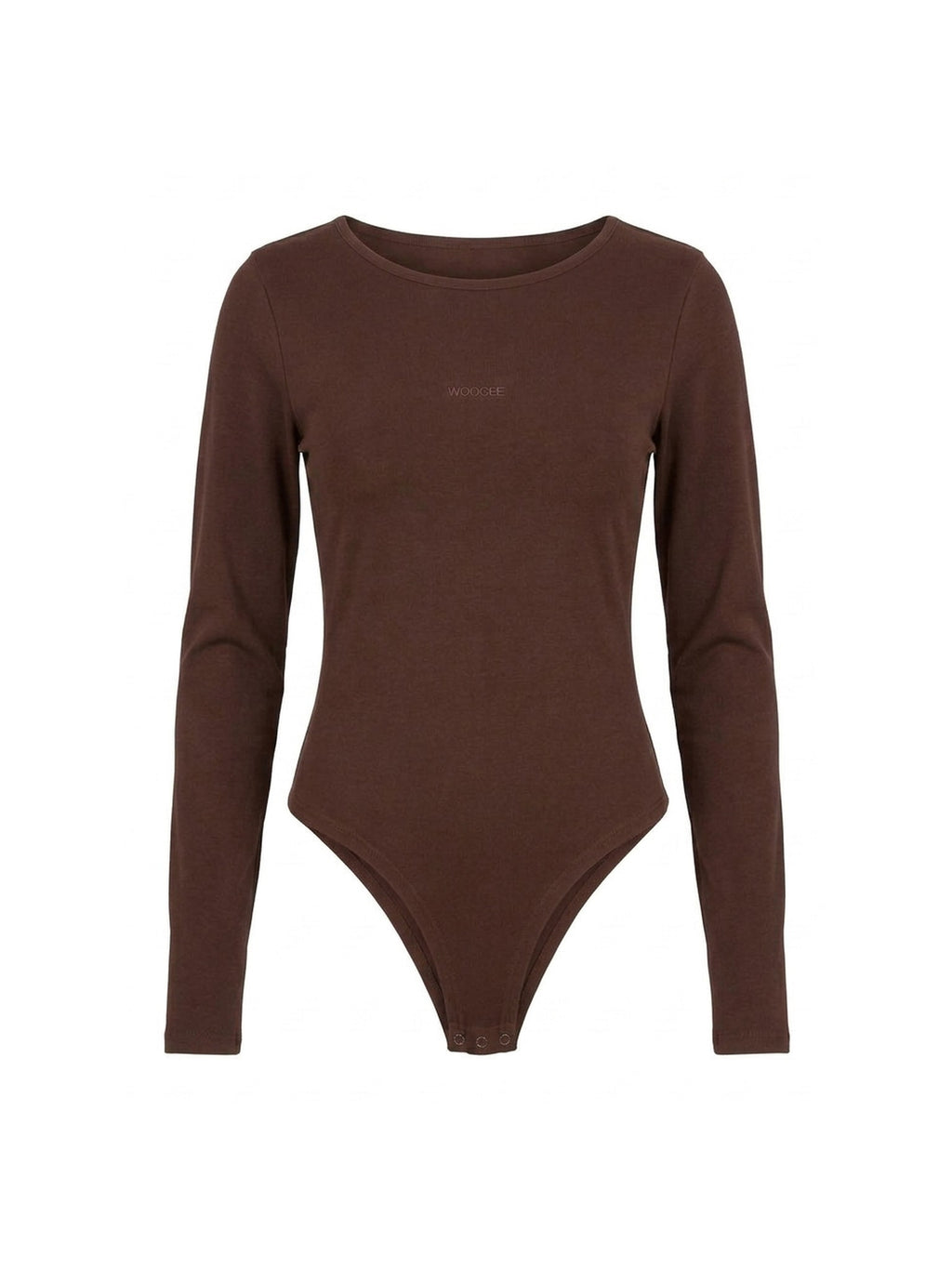 Bodysuit with Sleeves "LOUNGE light" — Chocolate — WOOGEE